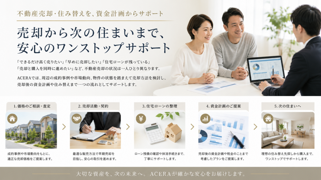 不動産売却・住み替えを資金計画からサポートするACERAの不動産相談